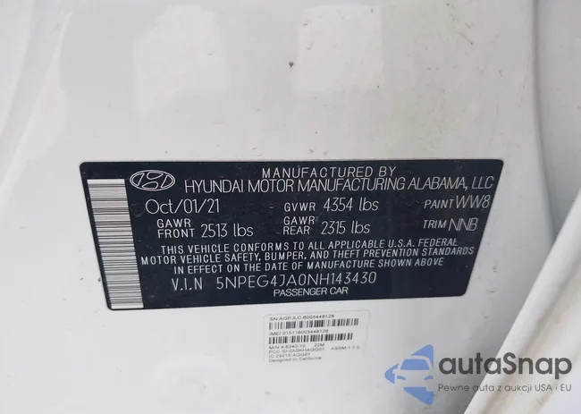 5NPEG4JA0NH143430: 43452886