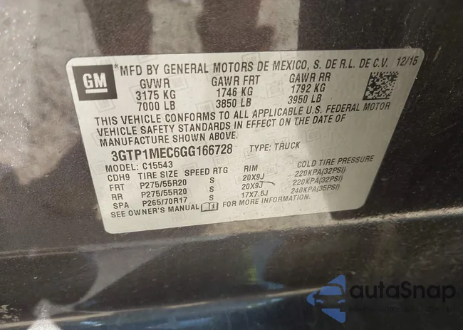 3GTP1MEC6GG166728: 43452965