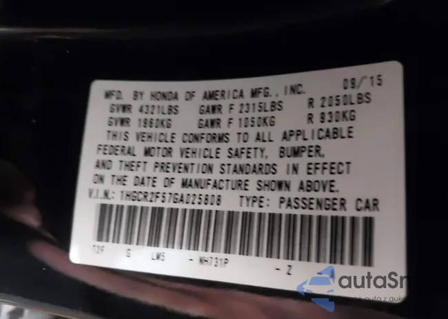 1HGCR2F57GA025808: 43453035