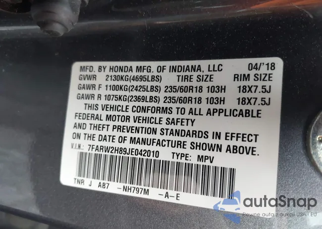 7FARW2H89JE042010: 43453090