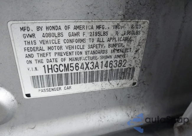 1HGCM564X3A146382: 43453099