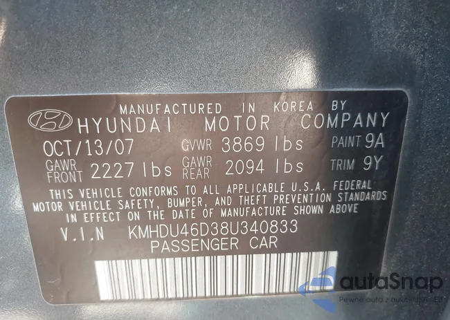 KMHDU46D38U340833: 43453130