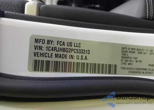 1C4RJHBG2PC533313: 43452163