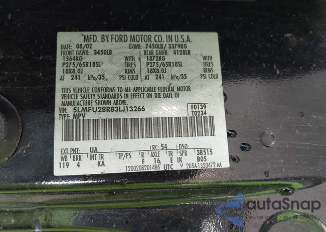 5LMFU28R83LJ13266: 43452323