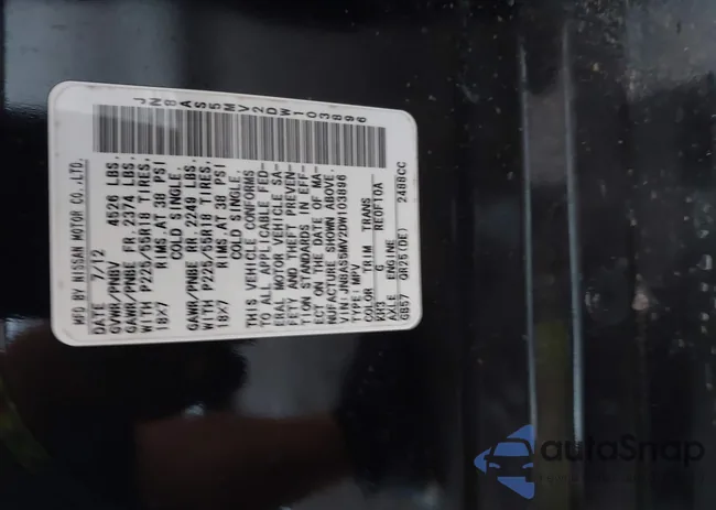 JN8AS5MV2DW103896: 43452332