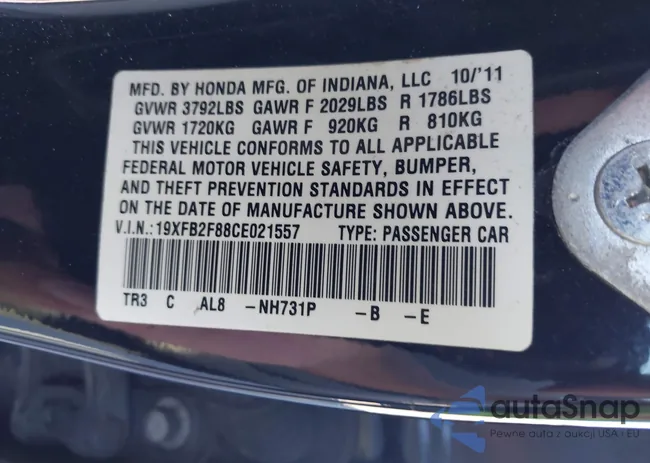 19XFB2F88CE021557: 43452495