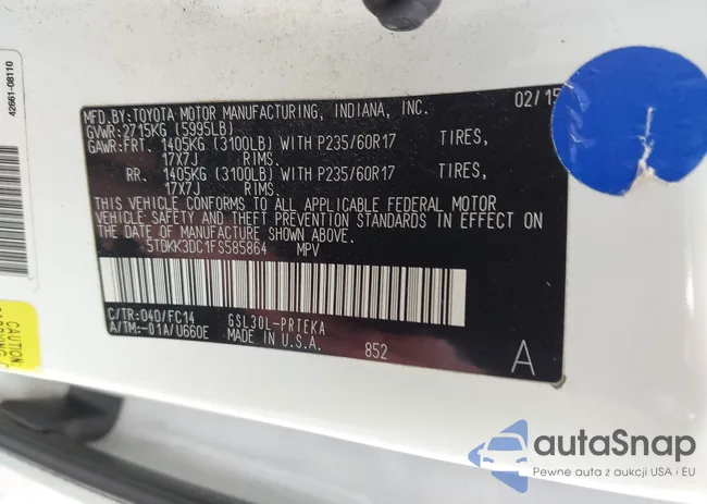 5TDKK3DC1FS585864: 43453737