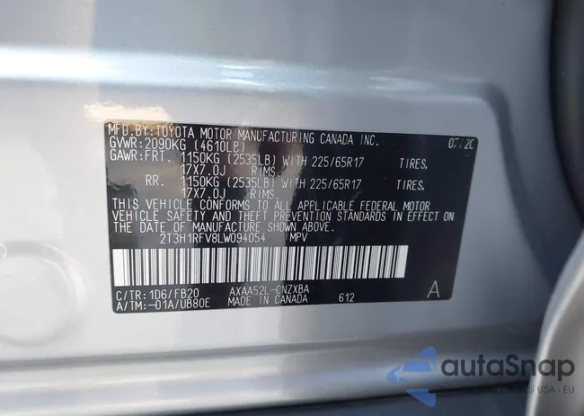 2T3H1RFV8LW094054: 43453762