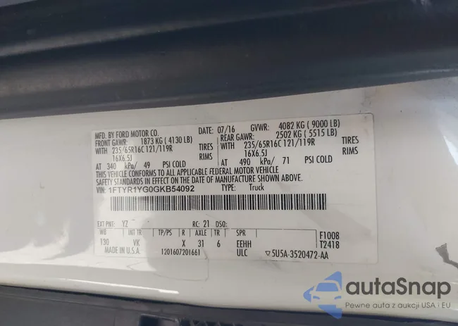 1FTYR1YG0GKB54092: 43453920