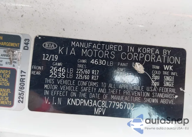 KNDPM3AC8L7796702: 43454050