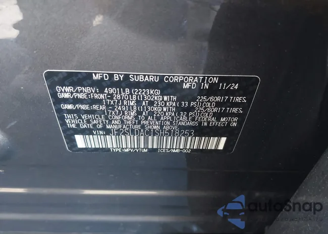 JF2SLDAC1SH518253: 43454070