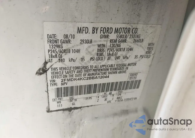 2FMDK4KC2BBA12044: 43454109