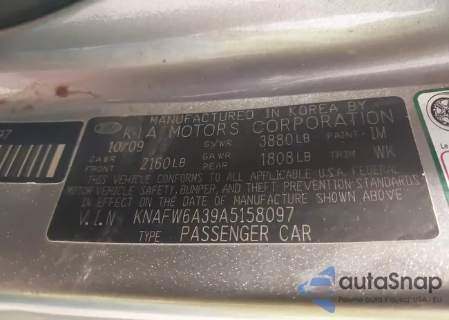 KNAFW6A39A5158097: 43453238