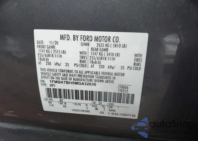 1FMSK7BH5MGA32630: 43453374