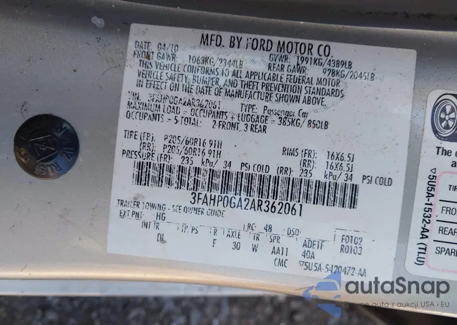 3FAHP0GA2AR362061: 43453440