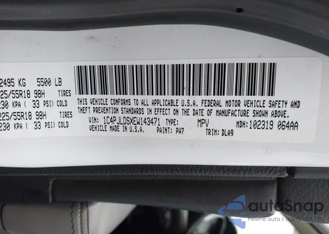 1C4PJLDSXEW143471: 43453460