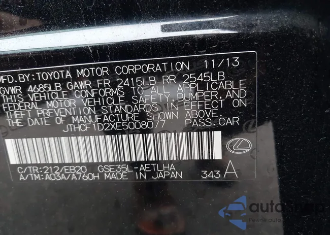 JTHCF1D2XE5008077: 43454577