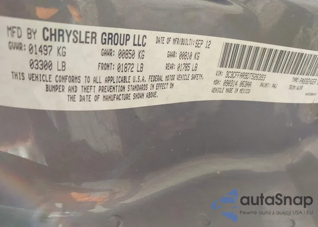 3C3CFFAR9DT526393: 43454617