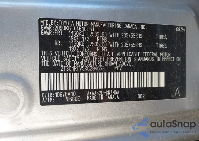 2T3C1RFV5RC294653: 43454761