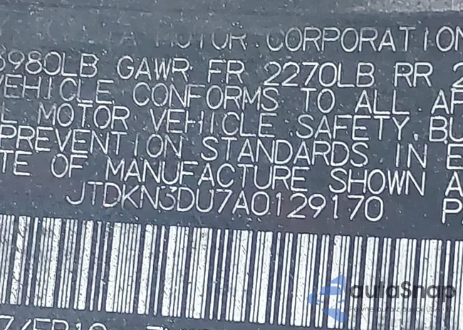 JTDKN3DU7A0129170: 43454786