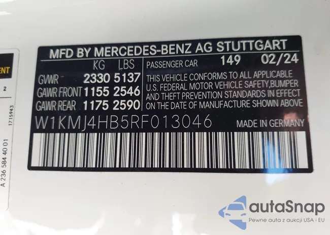 W1KMJ4HB5RF013046: 43454867