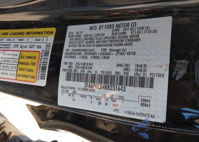 3FA6P0CD4KR231643: 43454941