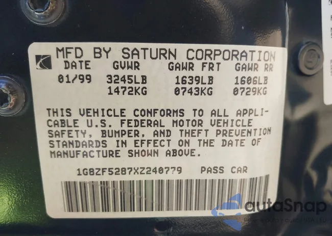 1G8ZF5287XZ240779: 43454964