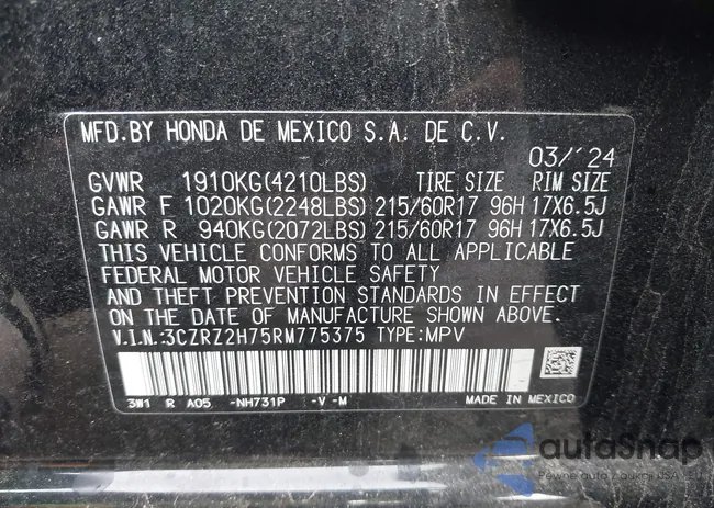 3CZRZ2H75RM775375: 43454973