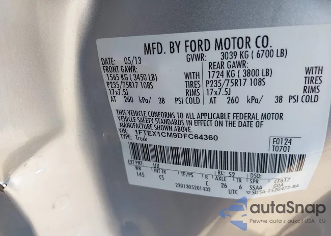 1FTEX1CM9DFC64360: 43455035