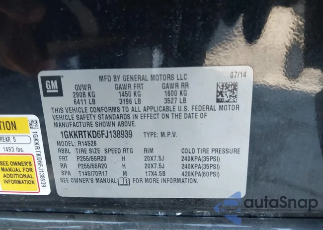 1GKKRTKD6FJ138939: 43455134