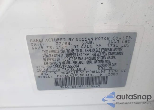 3N1CP5BV8PL555664: 43454220