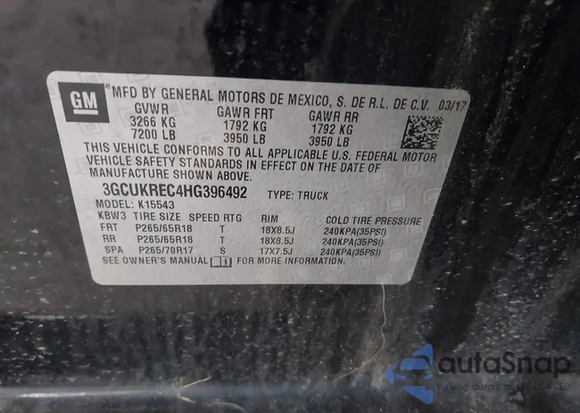 3GCUKREC4HG396492: 43454226