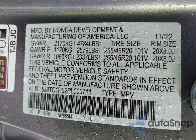 5J8TC1H62PL000711: 43454338