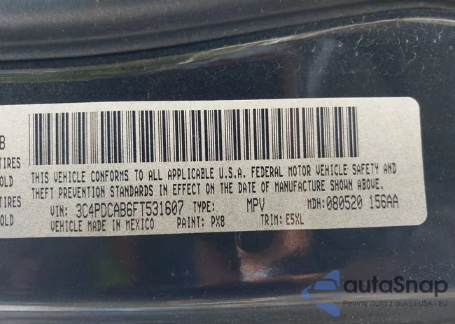 3C4PDCAB6FT531607: 43454375