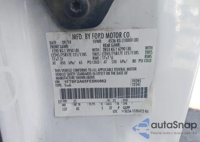 1FTBF2A65FEB60862: 43454461