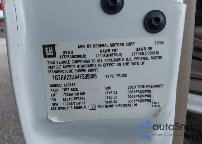 1GTHK23U64F209866: 43454486