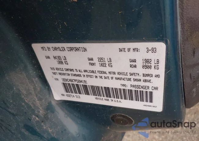 1B3XC46K7PD204191: 43454546