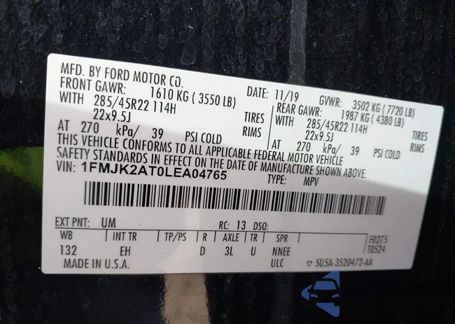 1FMJK2AT0LEA04765: 43455610