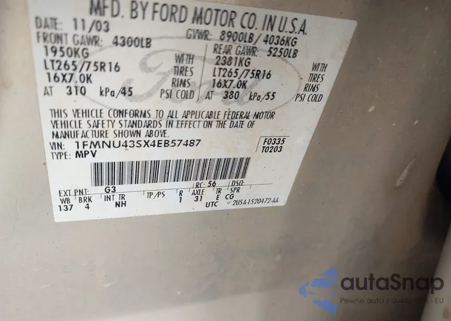 1FMNU43SX4EB57487: 43455706