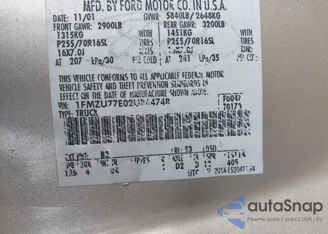 1FMZU77E02UB64748: 43455725