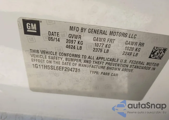 1G11H5SL6EF294731: 43455733