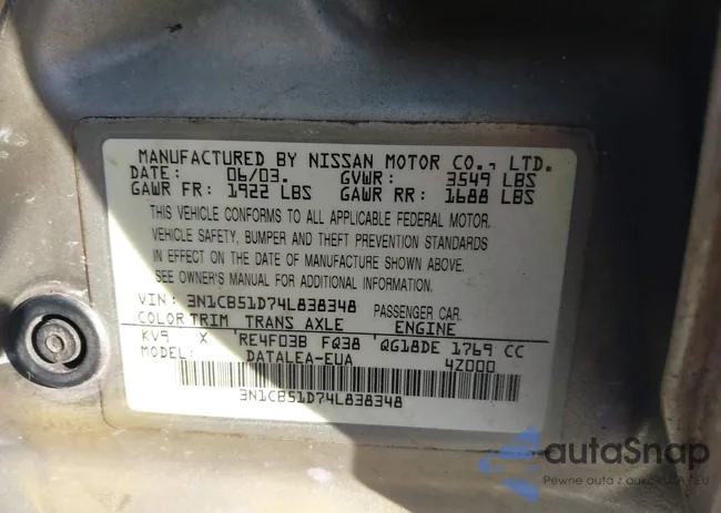 3N1CB51D74L838348: 43455814