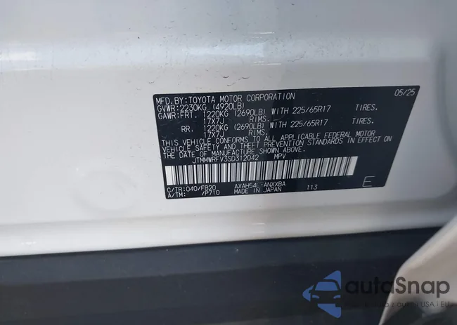 JTMMWRFV3SD312042: 43455861