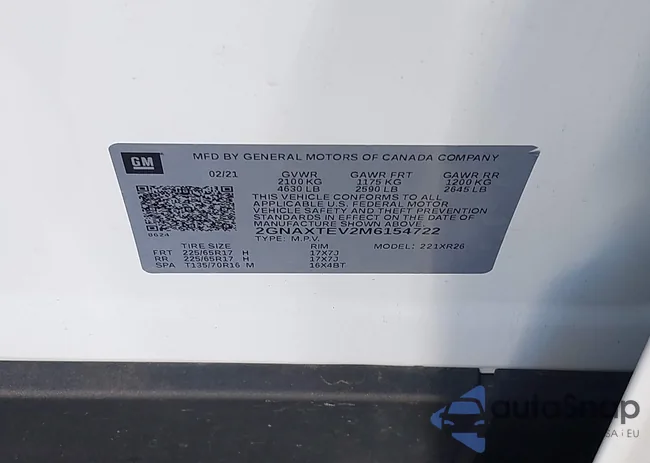 2GNAXTEV2M6154722: 43455877