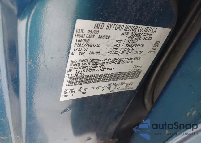 1FTRW08L71KE07341: 43455169