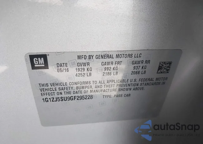 1G1ZJ5SU9GF295228: 43455209