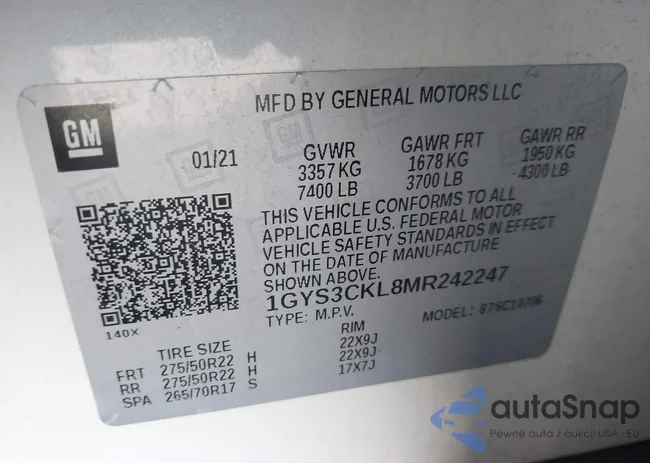 1GYS3CKL8MR242247: 43455211