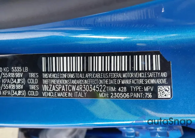 ZASPATCW4R3034522: 43455249