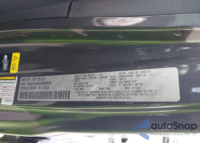 1C4HJXDN9LW342014: 43455265