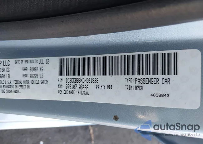 1C3CCBBBXDN501828: 43455370